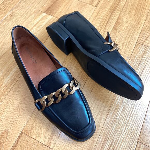 Vionic Shoes - Vionic Mizelle Women's Black Leather Loafers size 9 Contemporary Professional